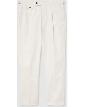 Reiss Cotton-Blend Moleskin Tapered Pants - White