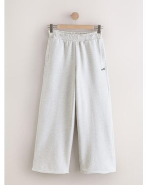 Self Wide Leg Sweatpants - White