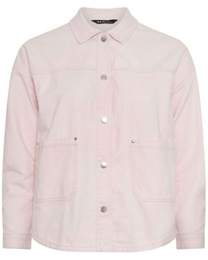 Yours Curve Denim Jacket - Pink