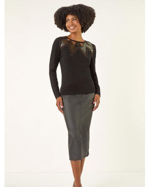 Roman Sequin Mix Knit Jumper - Natural