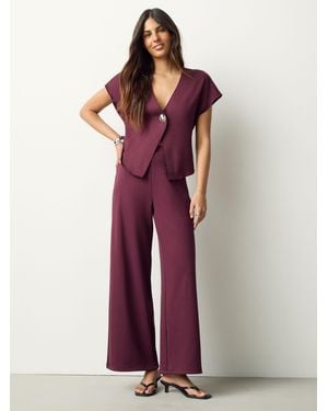 Next Wide Leg Compact Pants - Red