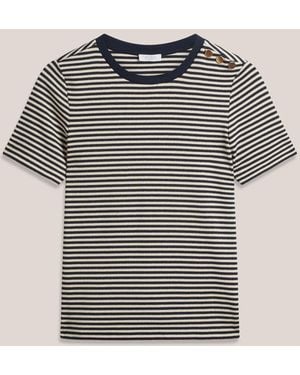 Hobbs Ivory Tamsin Sparkle Blend T-Shirt - Blue