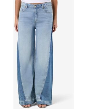 Noisy May Wide Leg Panel Jeans - Blue