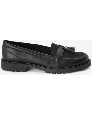Next Standard/Wide Fit Tassel Detail Cleated Chunky Loafer Shoes - White