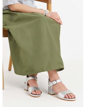 JD Williams Wide Fit Two Part Block Heel Sandals - Green