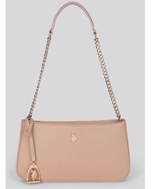 uspoloassn U. S. Polo Assn. Jones S. Hobo With Chain Pu Bag - White