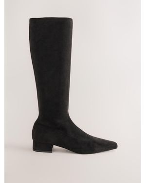 Next Extra Wide Fit Forever Comfort Chisel Toe Knee High Boots - Black
