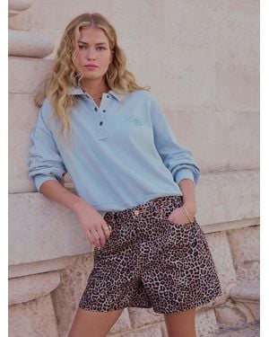 Next High Rise A-Line Denim Shorts - Blue