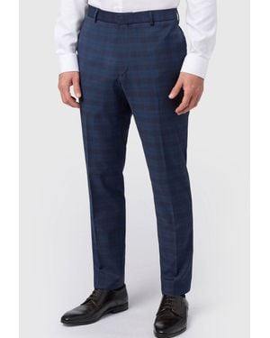 Ted Baker Ted Baker Tailoring Slim Fit Caramel Check Pants - Blue