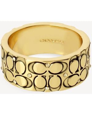 COACH Signature Quilted Band Ring - Metallic