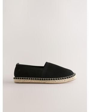 Next Komfortable Stretch-Strick-Espadrilles - Schwarz