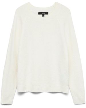 Vero Moda Round Neck Soft Touch Cozy Knitted Sweater - White