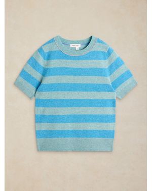 White Stuff Sansa Stripe Knitted T-Shirt - Blue