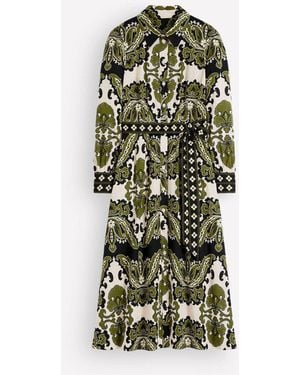 Boden Maeve Cotton Midi Shirt Dress - Grün