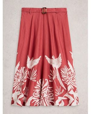 White Stuff Darcie Midi Skirt - Red