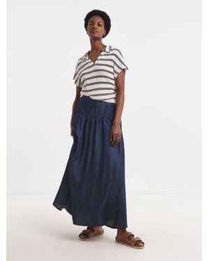 JD Williams Pull On Tiered Lightweight Denim Skirt - Blue