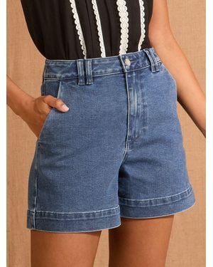 Love & Roses Tailored Denim Shorts - Blue