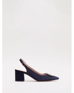 Phase Eight Sparkle Block Heels - White