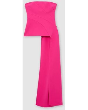 Reiss Strapless Drape-Detail Structured Top - Pink