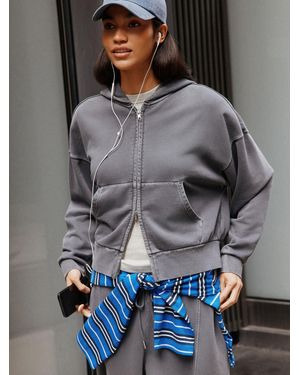 Next Charcoal Zip Up Hoodie - Gray