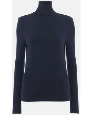Whistles Essential Ribbed Polo T-Shirt - Blue