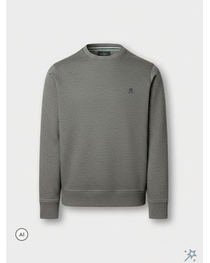 Hackett Branded Cotton Crew Neck Sweat Top - Gray
