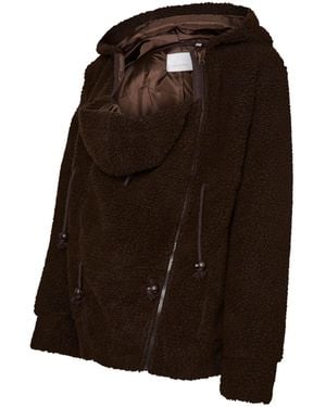 Mama.licious Maternity 3-In-1 Teddy Jacket With Removable Front - Brown