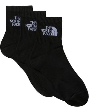The North Face Multi Sport Cushioned Quarter Length 3 Pack Socks - Black