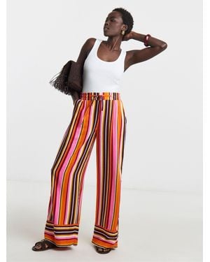 JD Williams Linen Mix Wide Leg Pants - Red