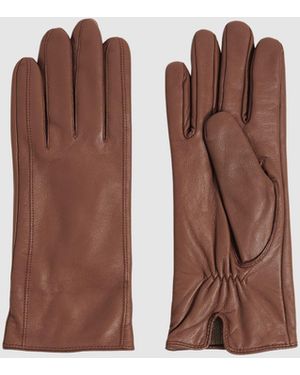 Reiss Tan Giselle Leather Gloves - Brown