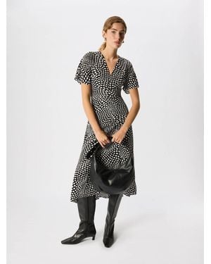 Whistles Petite Mixed Dot Scarf Midi Dress - White