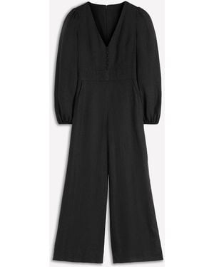 Boden Lola Linen Jumpsuit - Black