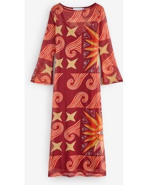 Never Fully Dressed Petite Dolce Vita Mesh Dress - Red