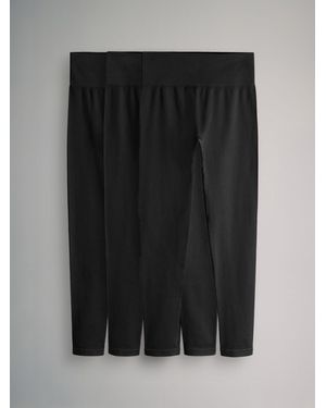 The Set 3 Pack Active Ribbed Legging - Black