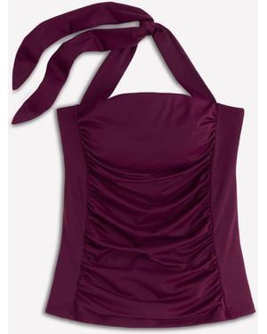 Boden Plum Kythira Ruched Tankini Top - Purple