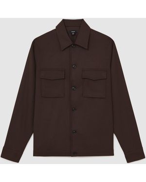 Reiss Twill Twin-Pocket Overshirt - Brown