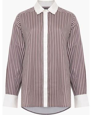 French Connection Cambria Cotton Striped Shirt - Lila