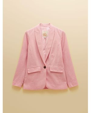 Joules Linen Blend Blazer - Pink