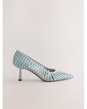 Next Light Forever Comfort Striped Cutout Court Heels - Natural