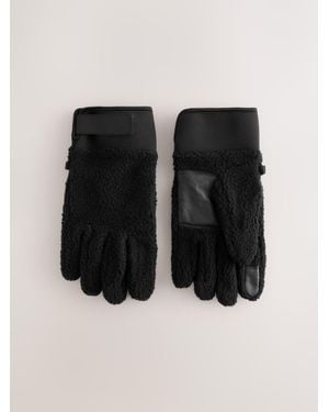 Next Borg Fleece Gloves - Black