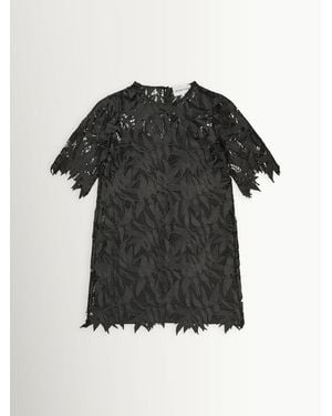 Munthe Bisol Floral Lace Mini Dress - Black
