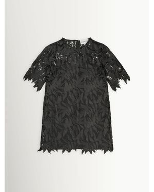Munthe Bisol Floral Lace Mini Dress - Black