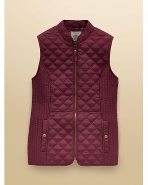 Joules Minx Port Showerproof Diamond Quilted Gilet - Purple