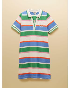 Joules Evie V-Neck Short Sleeve Dress With Collar - Green