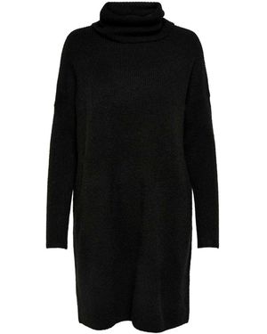 ONLY Long Sleeve Knitted Cowl Neck Midi Dress - Black