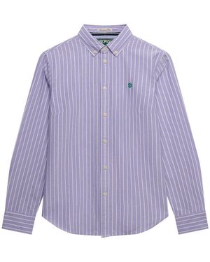 Superdry Slim Oxford Long Sleeve Shirt - Purple