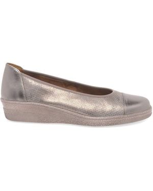 Gabor Petunia Leather Basic Casual Shoes - Metallic