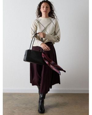 Whistles Wool Blend Pleated Kilt Skirt - White