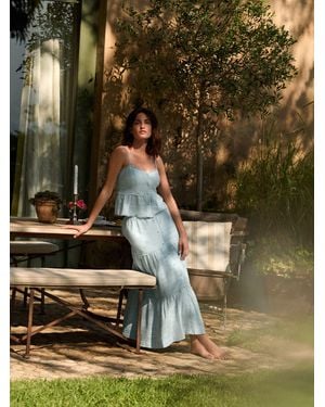 Laura Ashley Gestreifter Strandrock Aus Baumwolle Im Dobby-Design - Grün