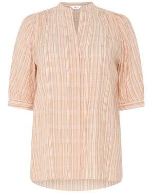 M&CO. Short Puff Sleeve Blouse - Natural